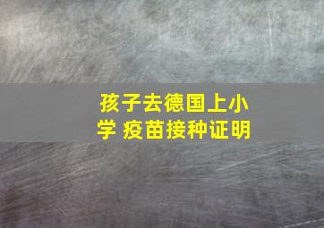 孩子去德国上小学 疫苗接种证明